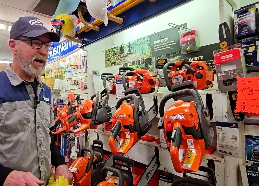 Roy's employee with outdoor power equipment